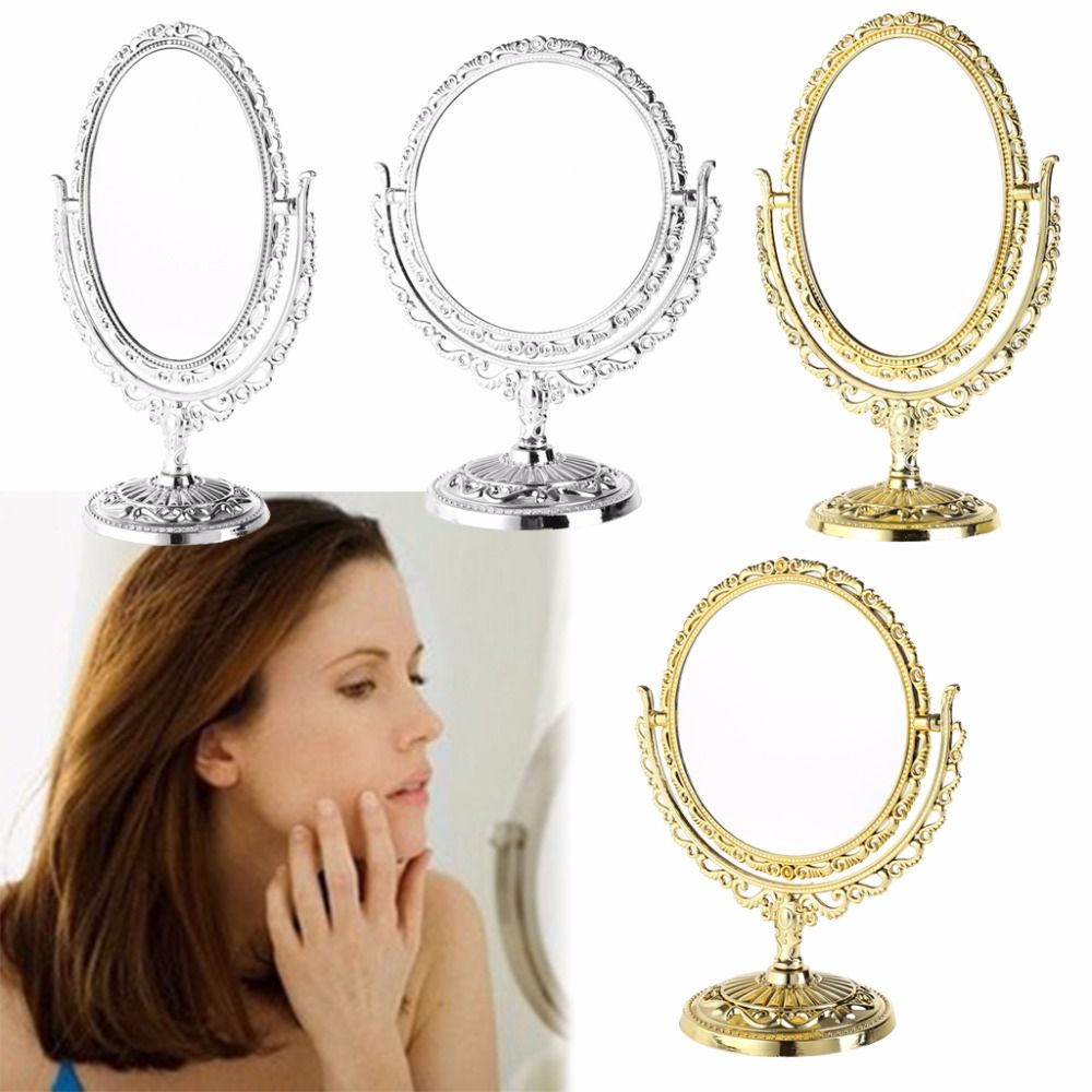 2sides Stand Table Cosmetic Mirror Plastic Dresser Mirrors