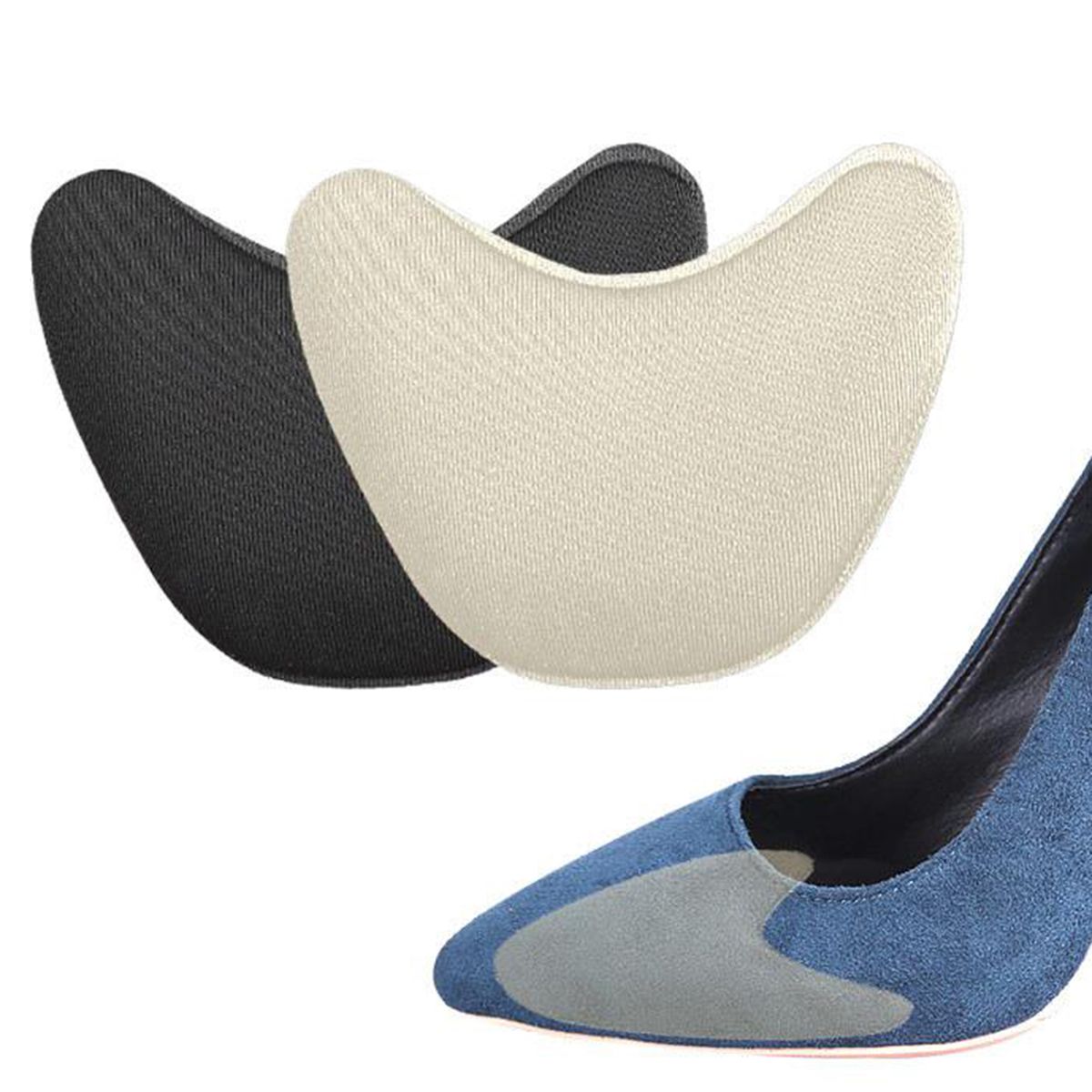3 Pairs Shoe Filler Inserts Reusable Toe Plug Foot Brace Pads Black
