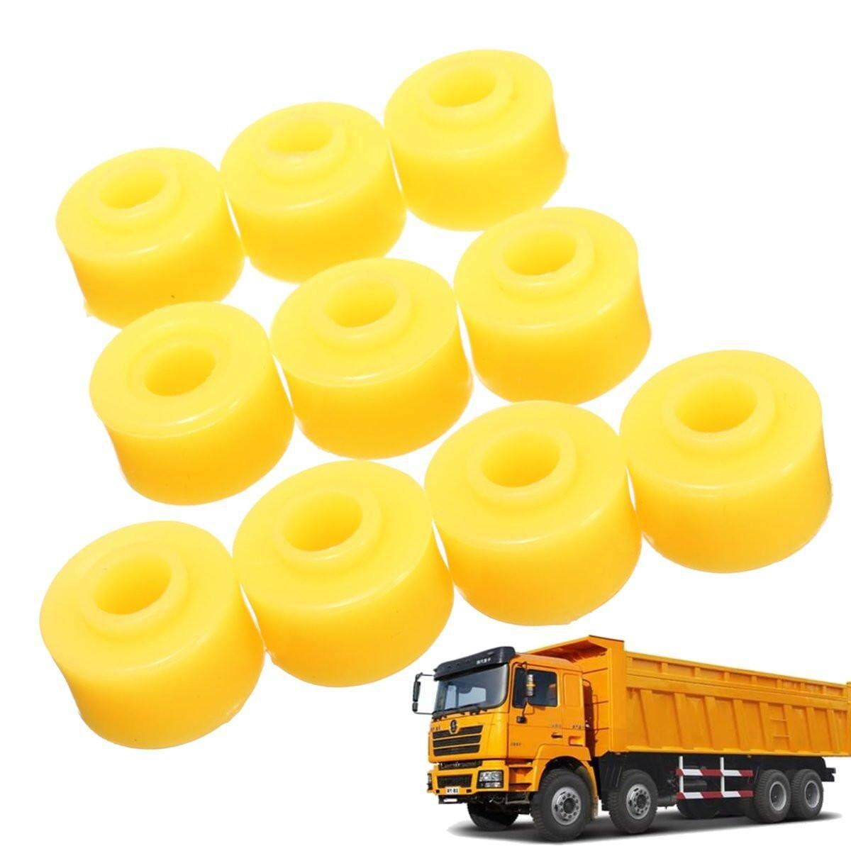 10 Pcs Vehicle Car Yellow Rubber Shock Absorber Bushings 10mm X 28mm X 20mm NEW