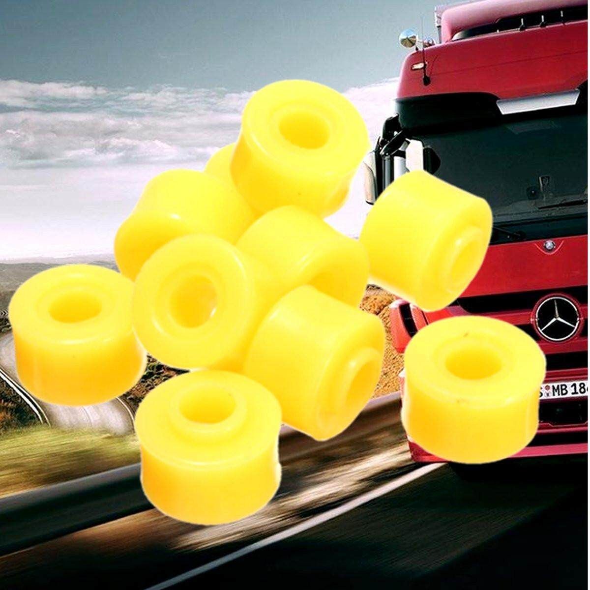 10 Pcs Vehicle Car Yellow Rubber Shock Absorber Bushings 10mm X 28mm X 20mm NEW