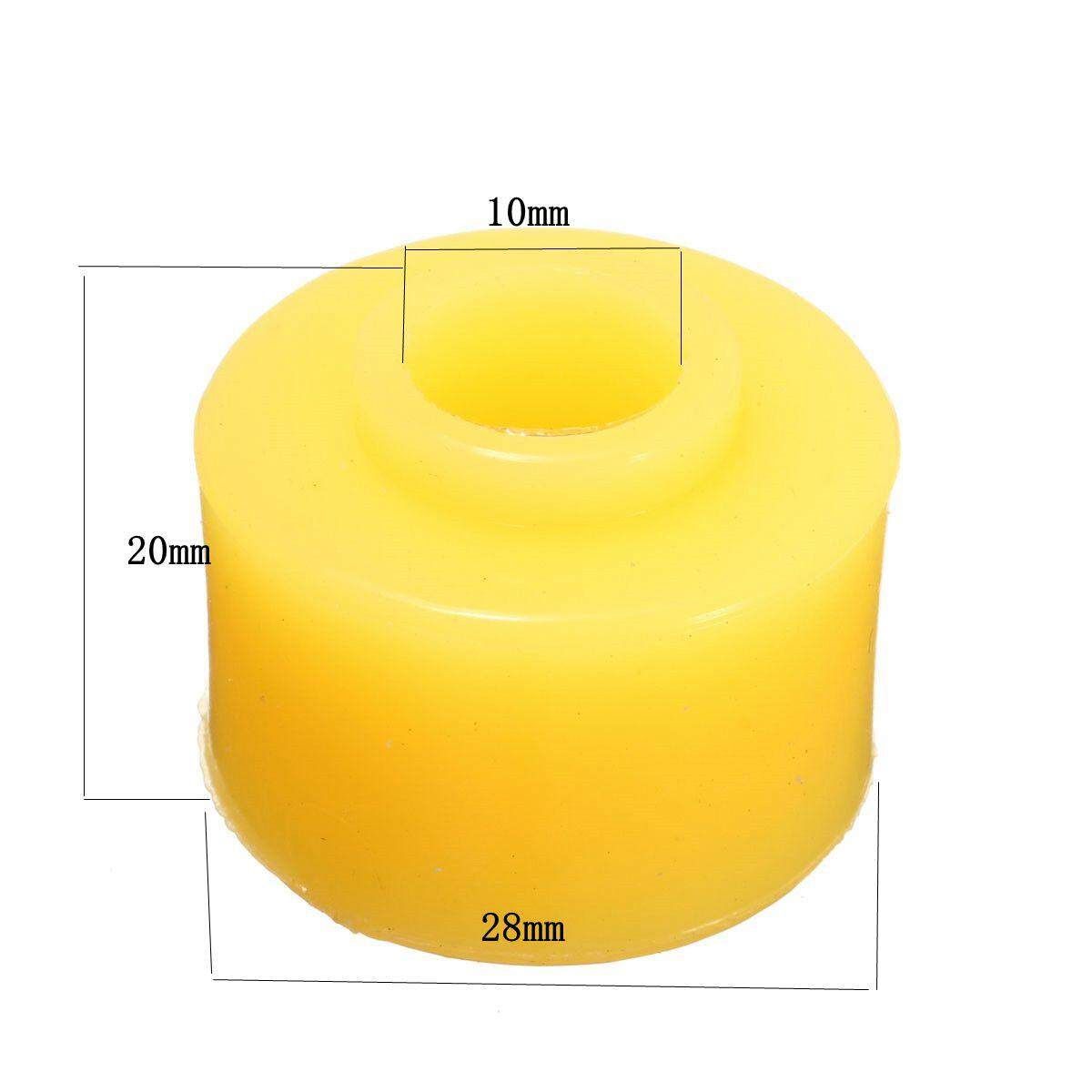 10 Pcs Vehicle Car Yellow Rubber Shock Absorber Bushings 10mm X 28mm X 20mm NEW