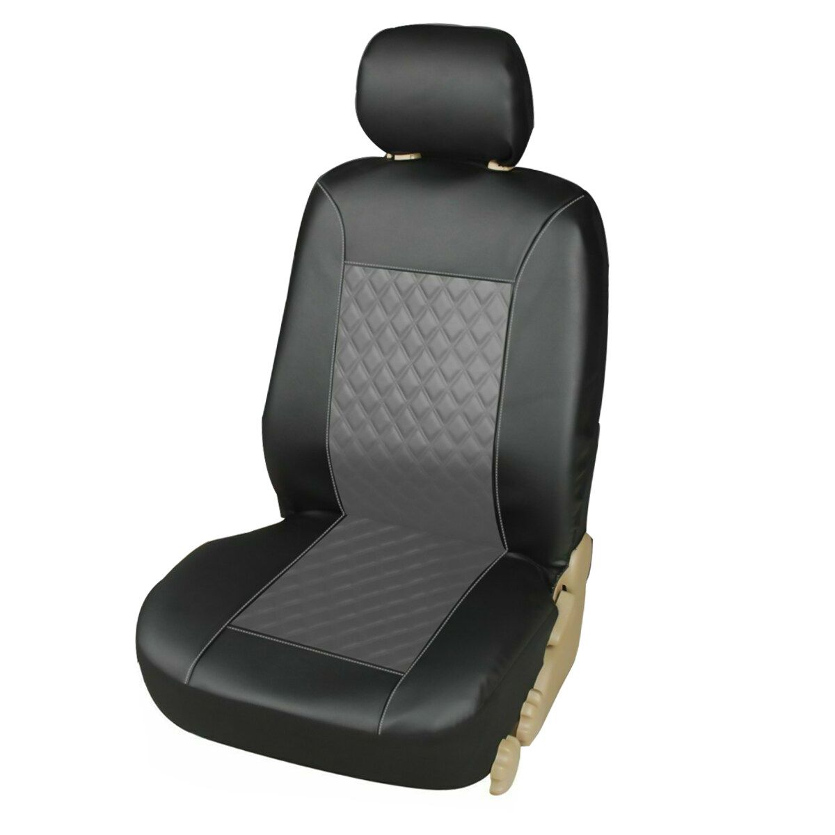 1 Seater / 5 Seater Front Rear Universal Car Full Seat Covers Protector PU Leather 1 Seater