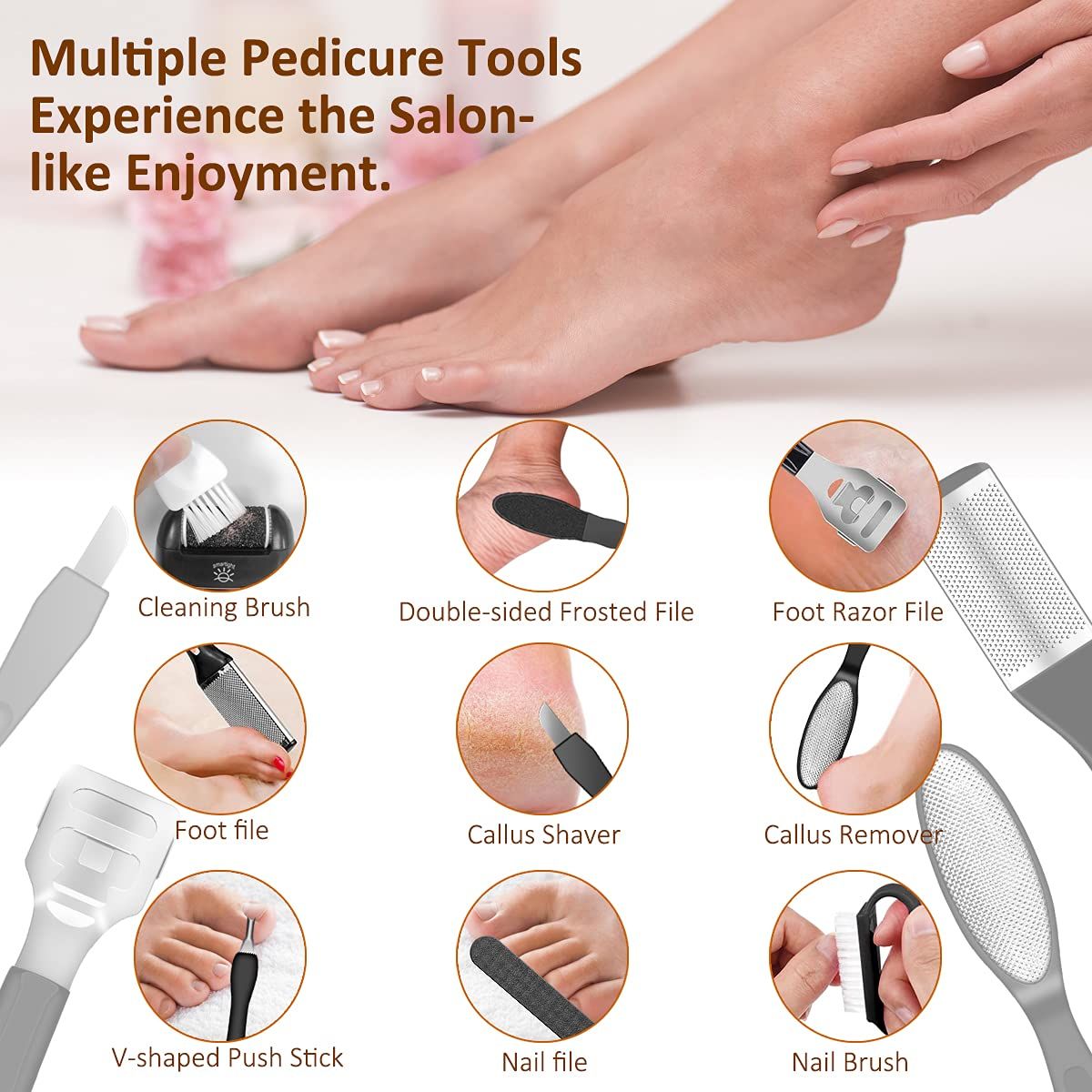 Rechargeable Foot Care Tool Electric Feet File Callus Remover Machine Pedicure Device