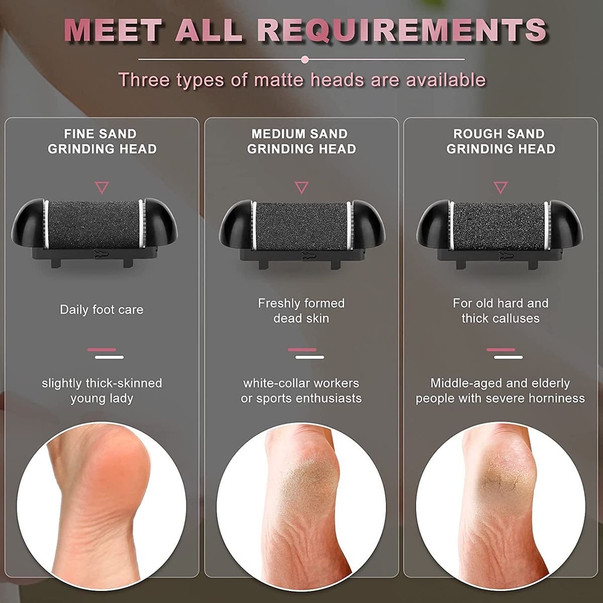 Rechargeable Foot Care Tool Electric Feet File Callus Remover Machine Pedicure Device