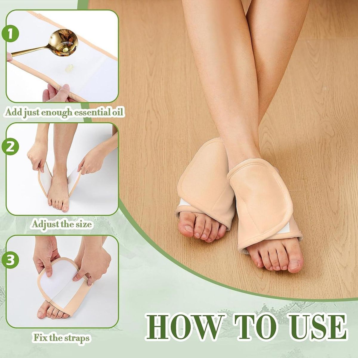 Castor Oil Foot Packs Organic Foot Castor Oil Wrap Circulation Pain Khaki