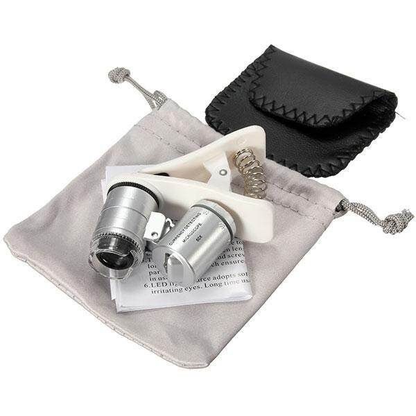 60X Zoom Mobile Phone Camera Optical LED UV Clip Magnifier Microscope Micro Lens