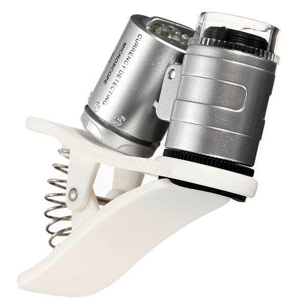 60X Zoom Mobile Phone Camera Optical LED UV Clip Magnifier Microscope Micro Lens