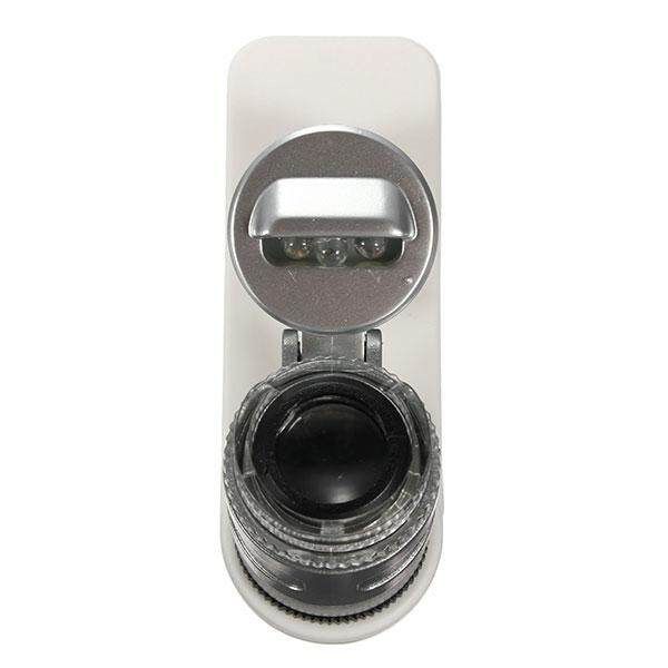 60X Zoom Mobile Phone Camera Optical LED UV Clip Magnifier Microscope Micro Lens