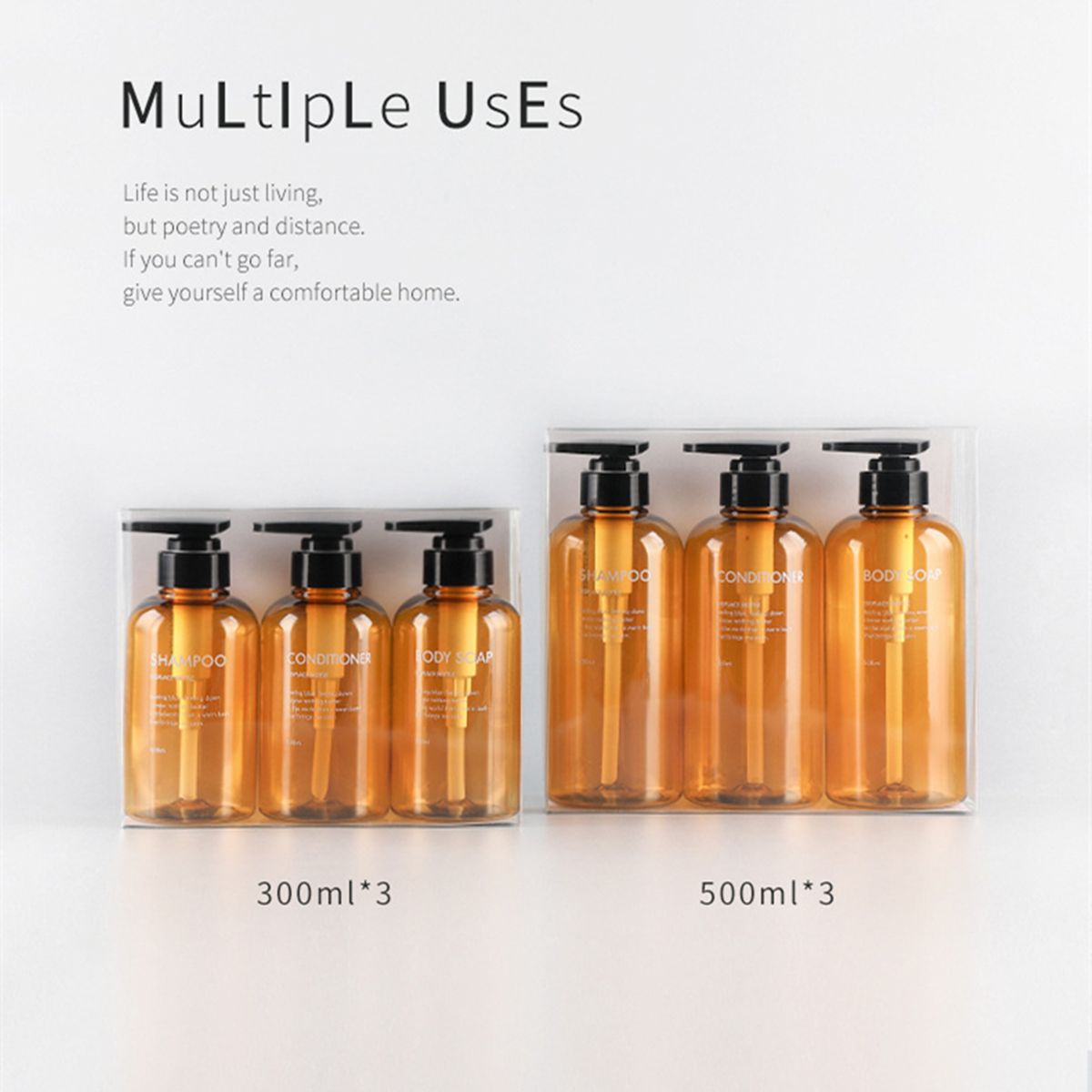 Large Capacity 300/500ML Press Lotion Dispenser Shampoo