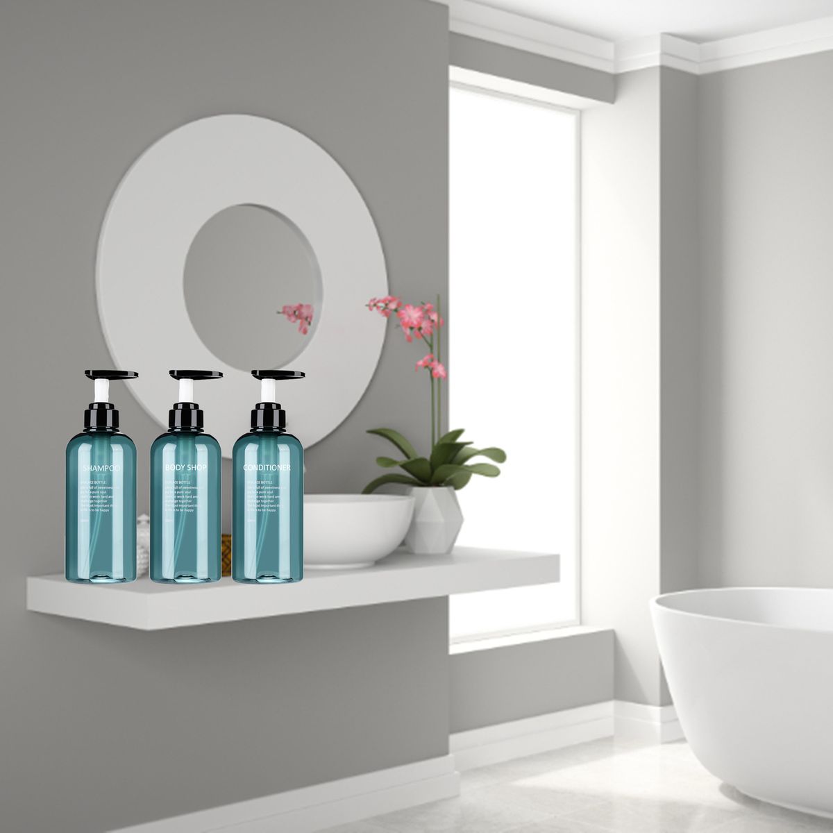 Large Capacity 300/500ML Press Lotion Dispenser Shampoo