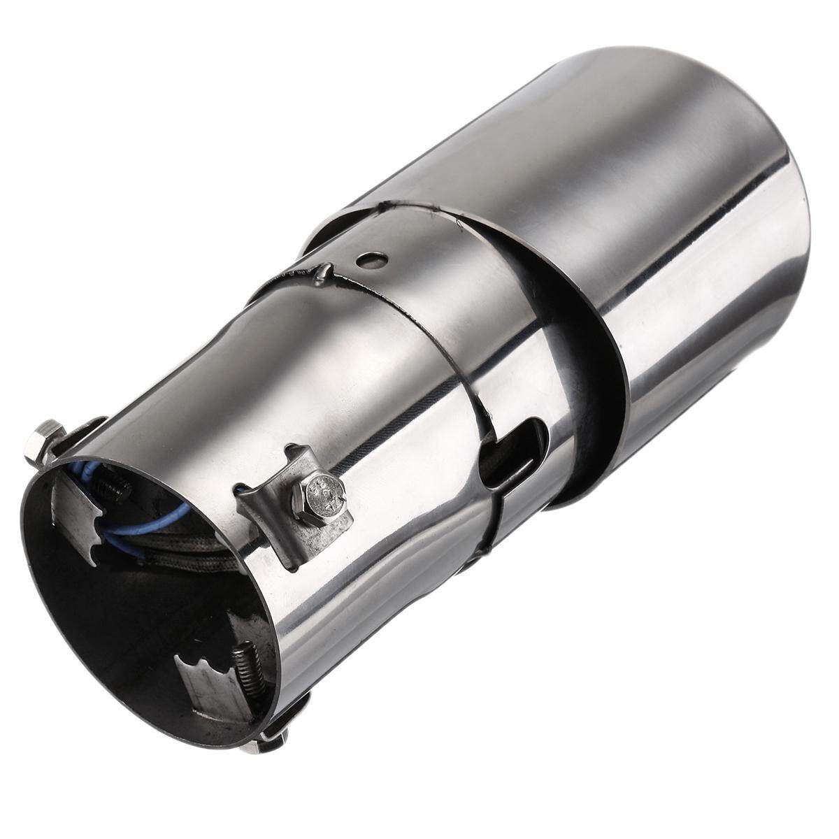 New Spitfire Car LED Exhaust Pipe Red Light Flaming Muffler Tip Universal Custom Oval Curve