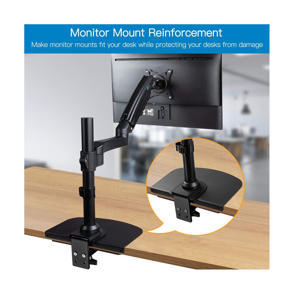 Monitor Arm Reinforcement Plate Set Steel Bracket Plate for