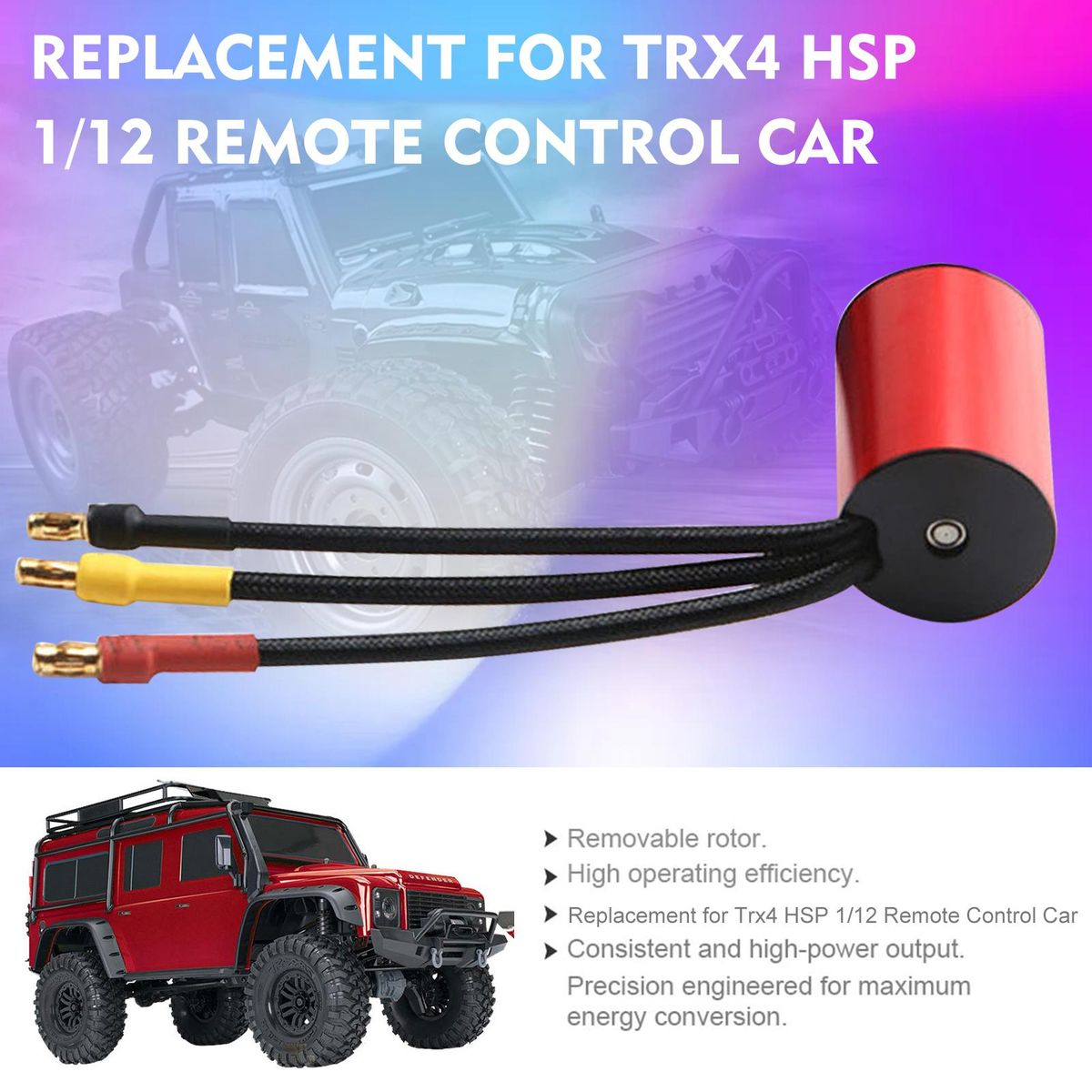 S2845 3700KV Brushless Motor Waterproof Motor 35A ESC Programming Card Replacement for Trx4 HSP 1/12 Remote Control Car