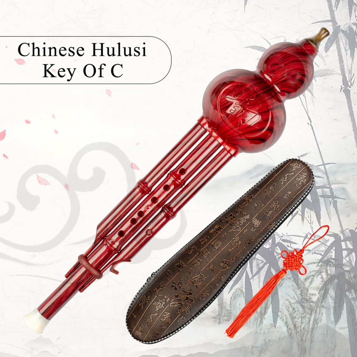 C Key Hulusi With Carrying Case Professional Cucurbit Flute For Red