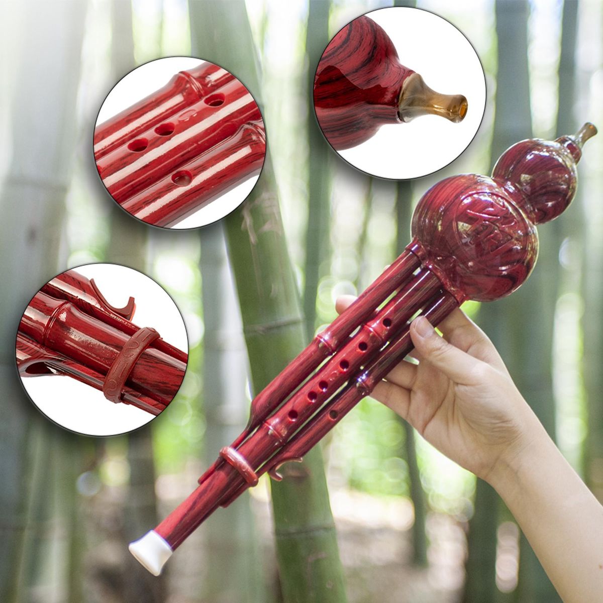 C Key Hulusi With Carrying Case Professional Cucurbit Flute For Red