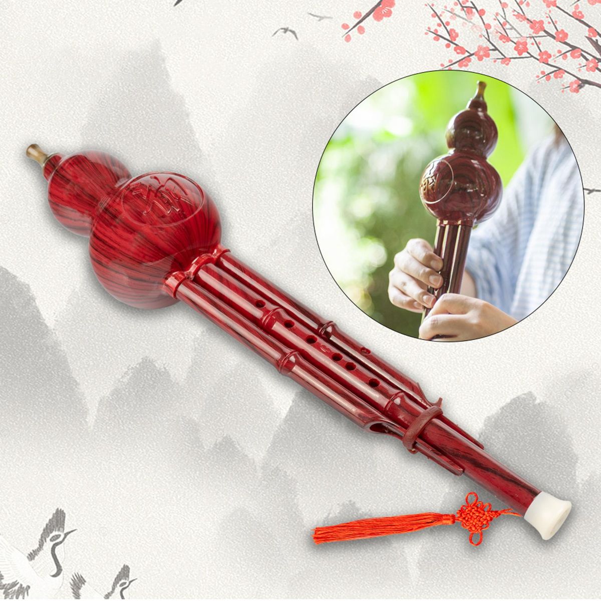 C Key Hulusi With Carrying Case Professional Cucurbit Flute For Red