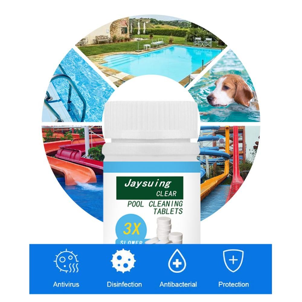 100g/3.5oz Swimming Pool Cleaning Tablet with 1pcs Tablet Dispenser 50pcs PH Test Papers Swimming Pool Guard Pool Care Accessory
