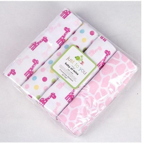 Baby Flannel Receiving Blankets - Set Of 4