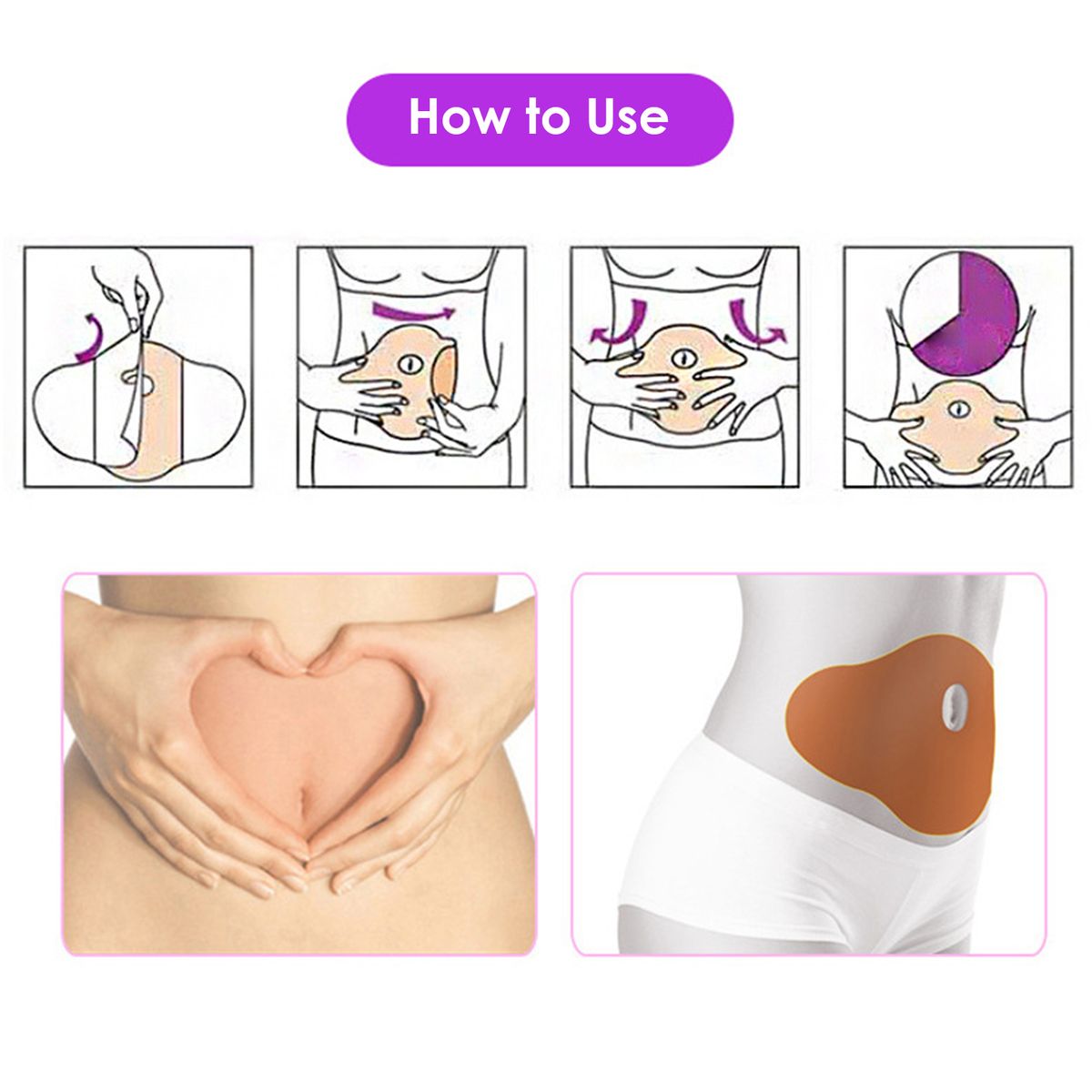 5PCS Natural Herbal Belly Patches Women Slimming Abdomen