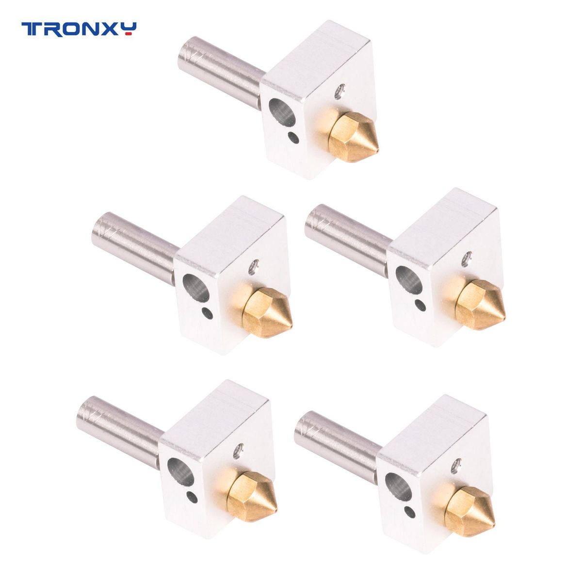 TRONXY 5pcs Hotend Extruder Kit 0.4mm Brass Nozzle Heater Block M6 Throat for 1.75mm Filament TRONXY X5SA/X5SAPRO/X5SA-400/X5SA-400PRO/X5SA-500/X5SA-500PRO/XY-2PRO 3D Printer