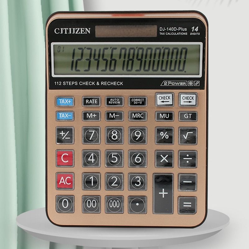 14 Digit Scientific Calculator Solar AA Battery Dual Energy General Purpose Calculators Programmer Office Stationery Supplies 14.5X19X3CM