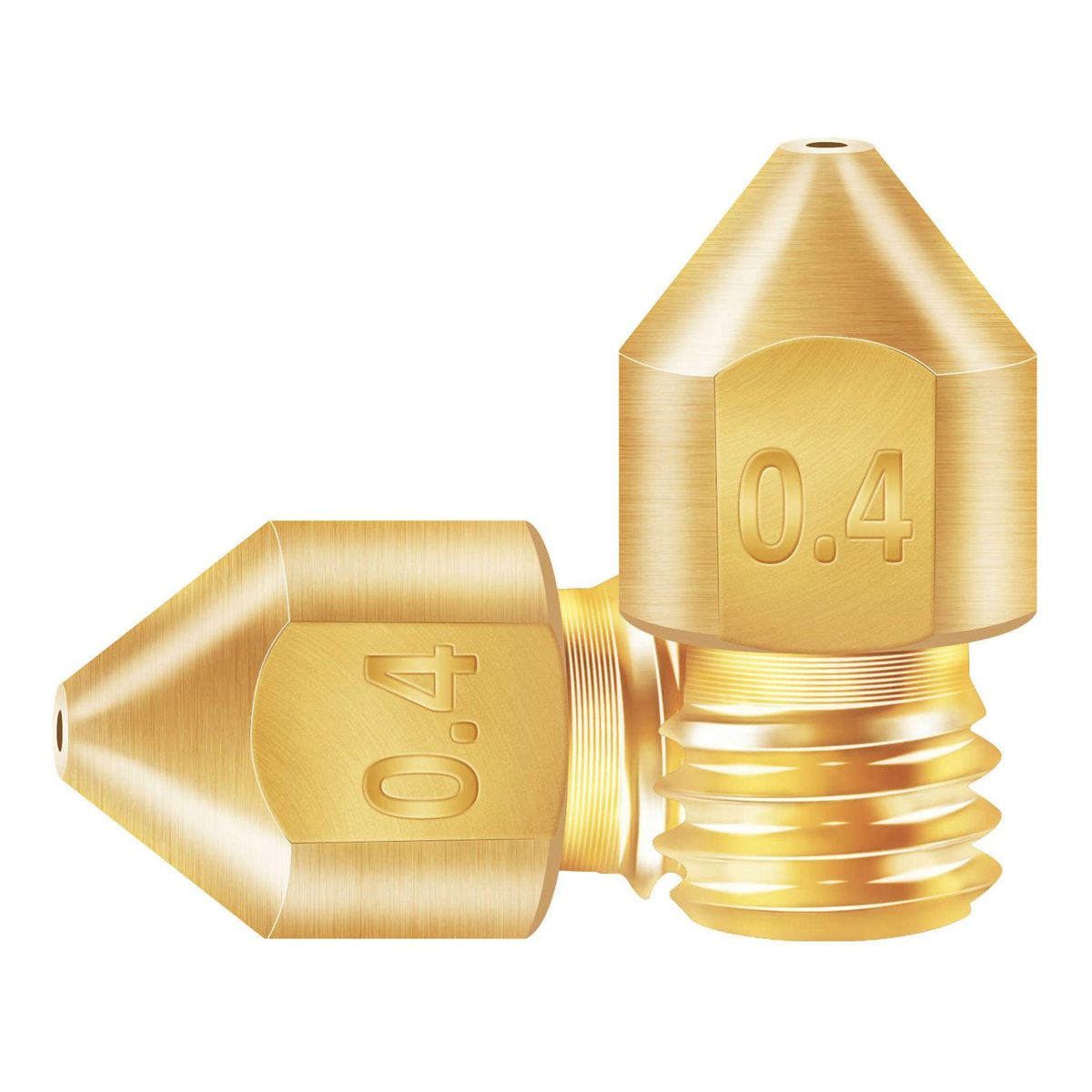 6PCS 3D Printer Brass Copper Extruder Nozzle MK8 0.4mm for Creality CR-6 SE 3D Printer 1.75mm Filament