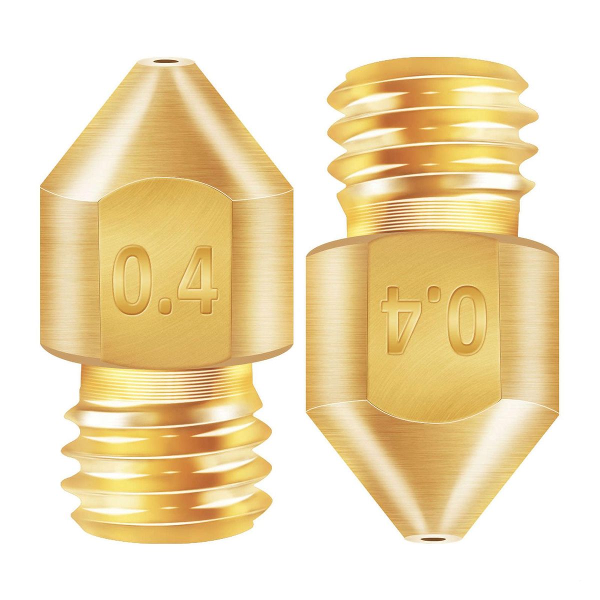 6PCS 3D Printer Brass Copper Extruder Nozzle MK8 0.4mm for Creality CR-6 SE 3D Printer 1.75mm Filament