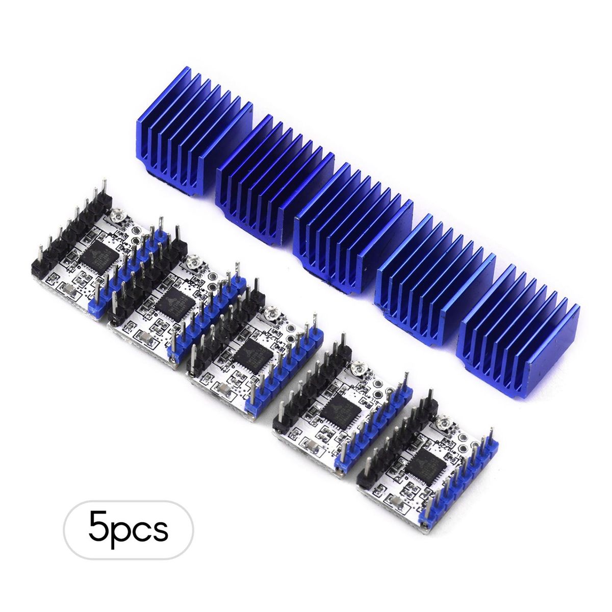 5pcs TMC2208 V1.2 Stepper Motor Driver Module with Heat Sink Screwdriver for 3D Printer