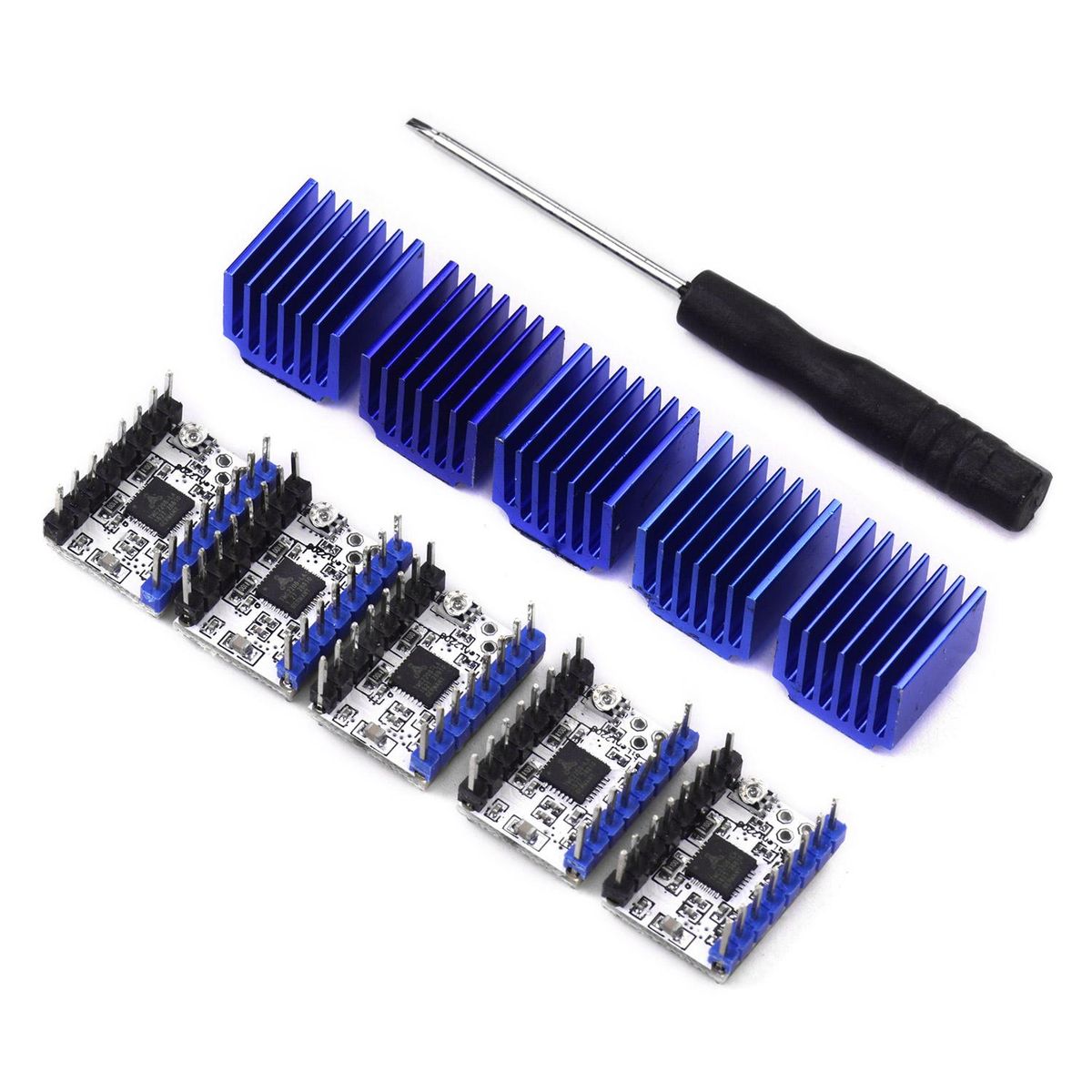 5pcs TMC2208 V1.2 Stepper Motor Driver Module with Heat Sink Screwdriver for 3D Printer