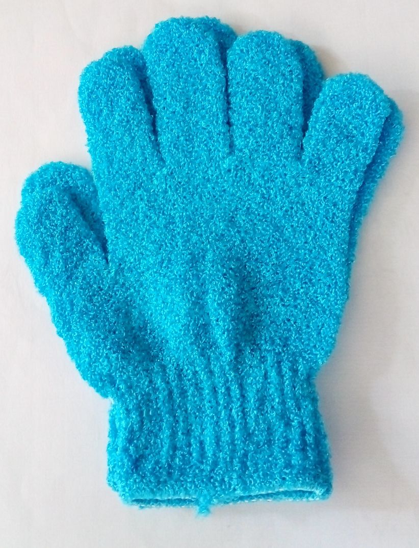 1 PAIR CLASSIC OVAL EXFOLIATING BATH SPONGE BLUE