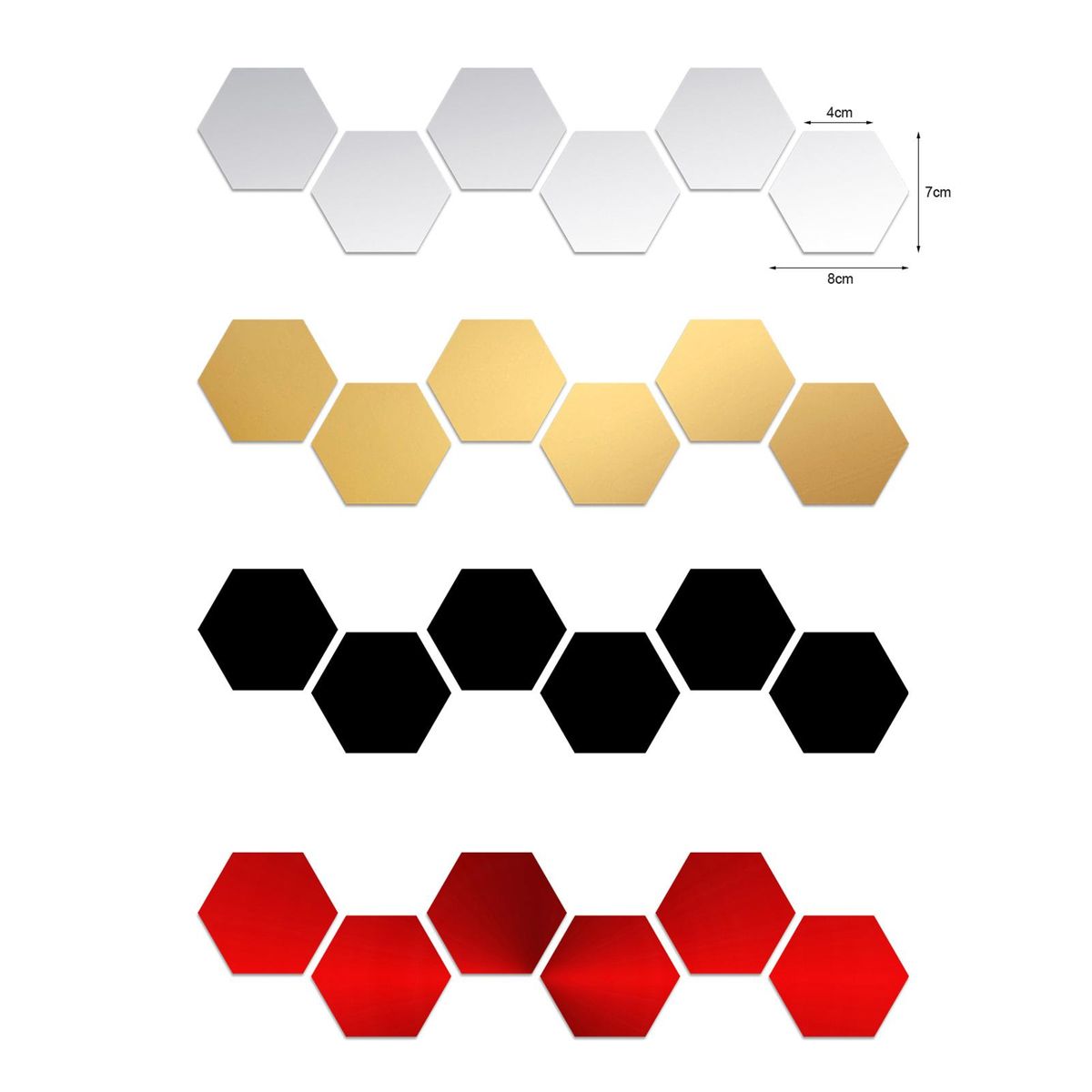 32PCS Hexagon Mirror Wall Stickers Removable Wall Decals Acrylic Decorative Mirror DIY Home Decorations for Bedroom Bathroom Living Room