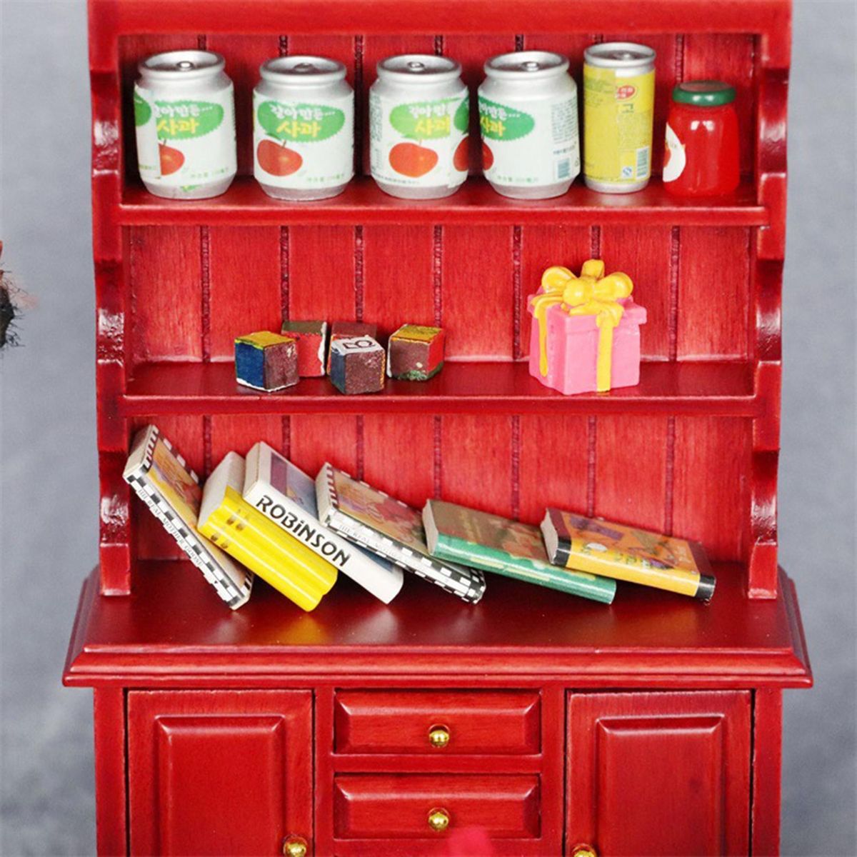 Dollhouse Bookshelf Dollhouse 112 Scale Bookcase Red Wood