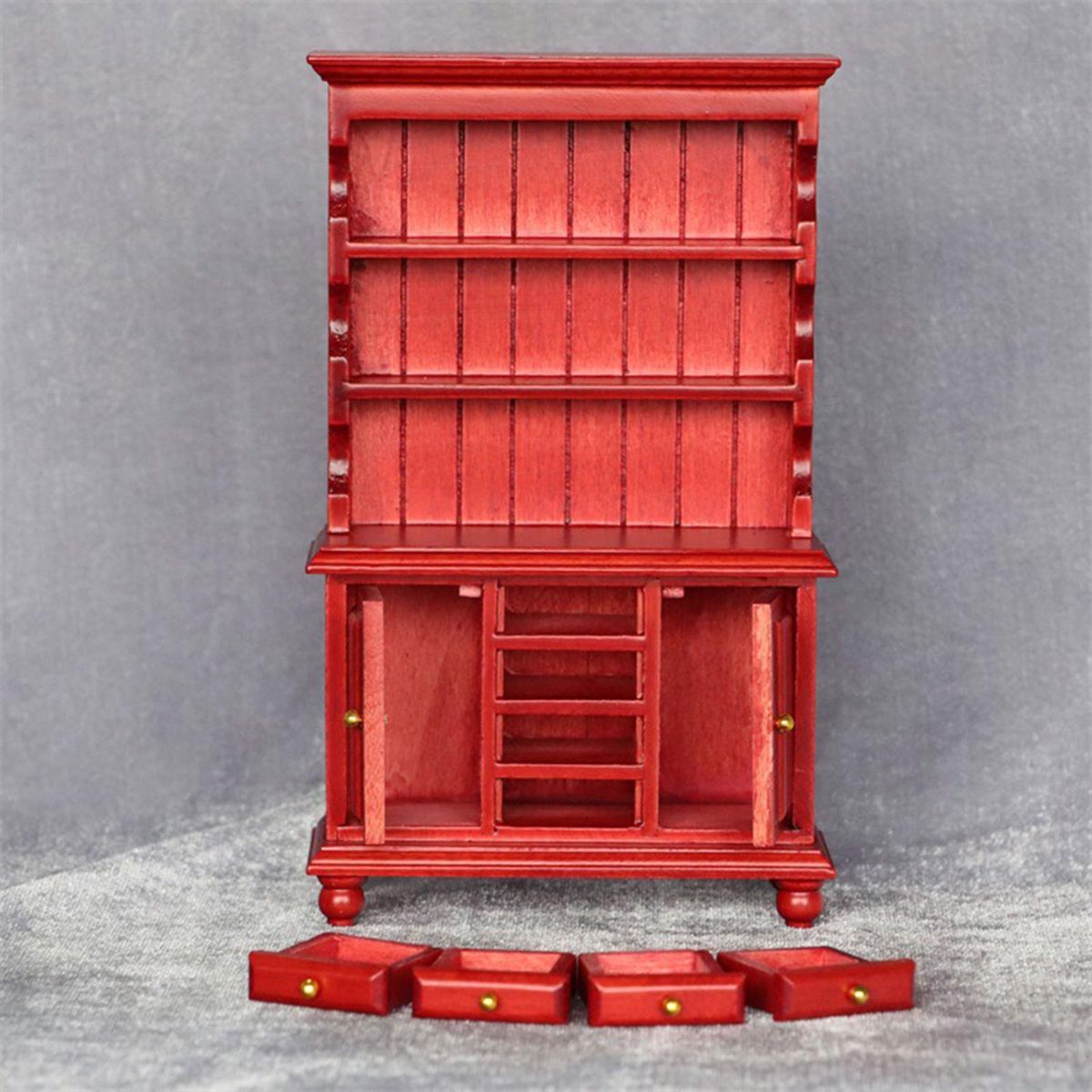 Dollhouse Bookshelf Dollhouse 112 Scale Bookcase Red Wood