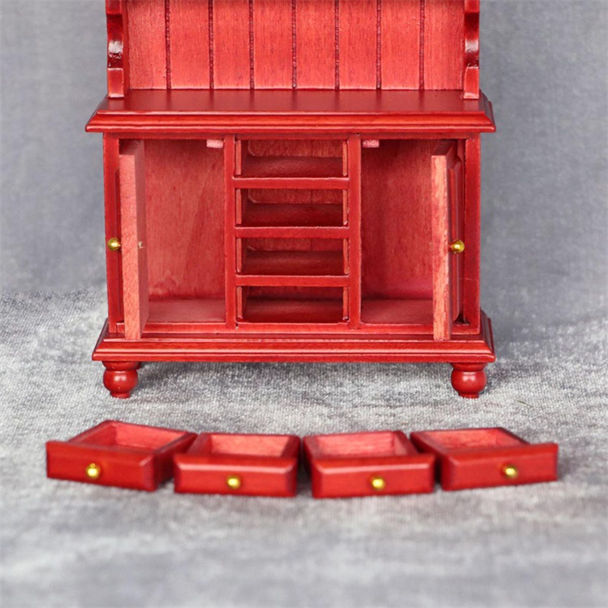 Dollhouse Bookshelf Dollhouse 112 Scale Bookcase Red Wood