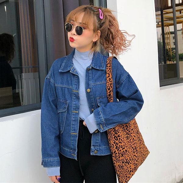 2023 New Spring Wear BF Style Denim Short Coat Girls' Korean Style All-Match Jacket for Junior High School Students