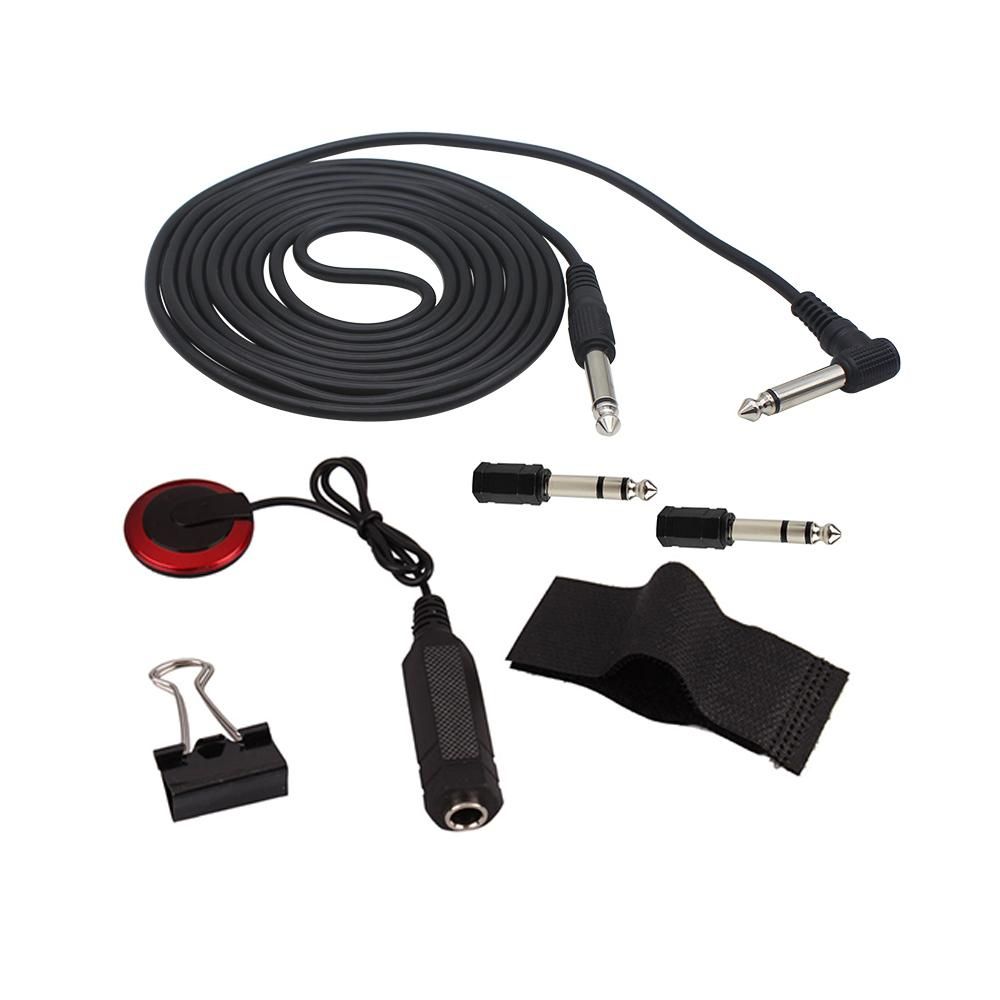 Universal String Instrument Pickup Set with Pickup + 6.35mm Audio Cable + 2pcs 6.35mm to 3.5mm Adapters + Metal Clip for Guitar Violin Ukulele Musical Instrument Accessories