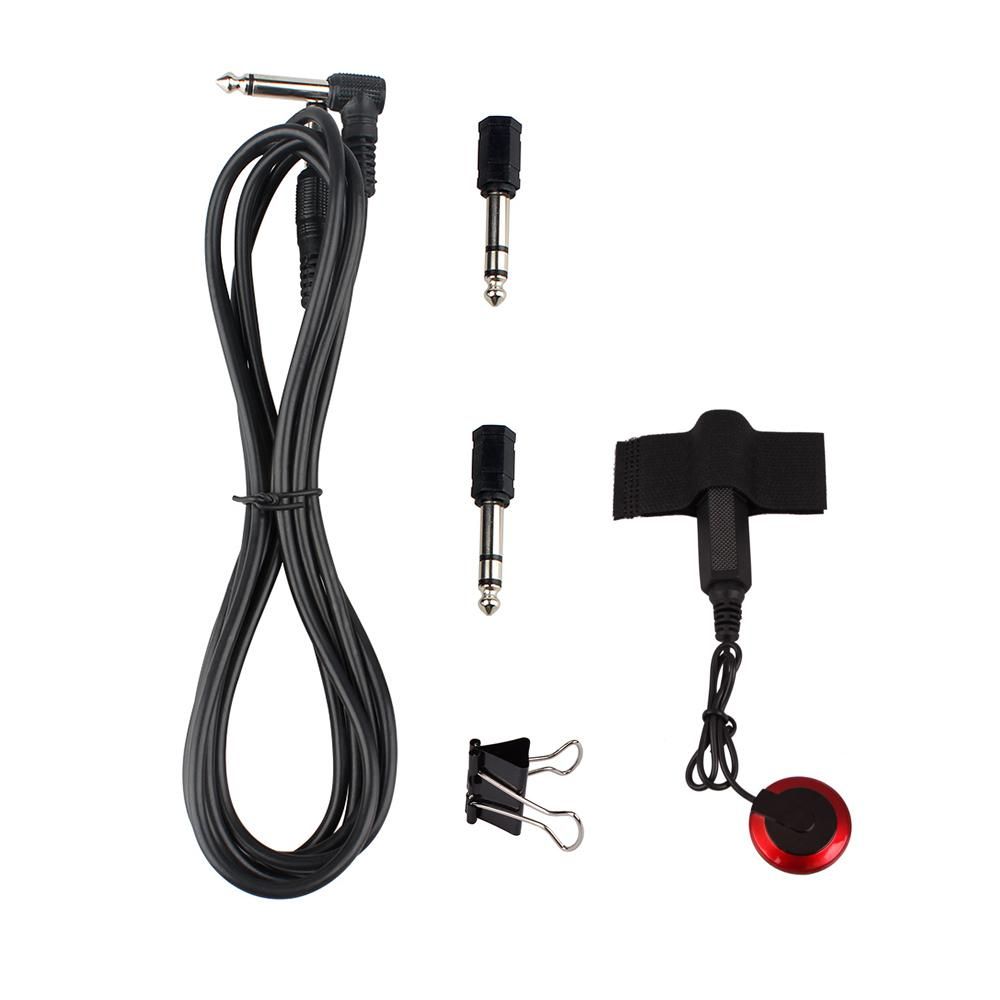 Universal String Instrument Pickup Set with Pickup + 6.35mm Audio Cable + 2pcs 6.35mm to 3.5mm Adapters + Metal Clip for Guitar Violin Ukulele Musical Instrument Accessories