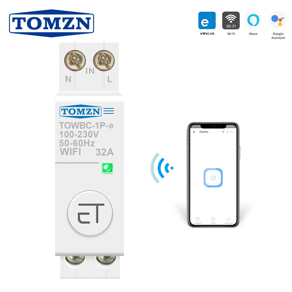 Din Rail WIFI Circuit Breaker Smart Switch Remote Control By Ewelink APP For Smart Ho