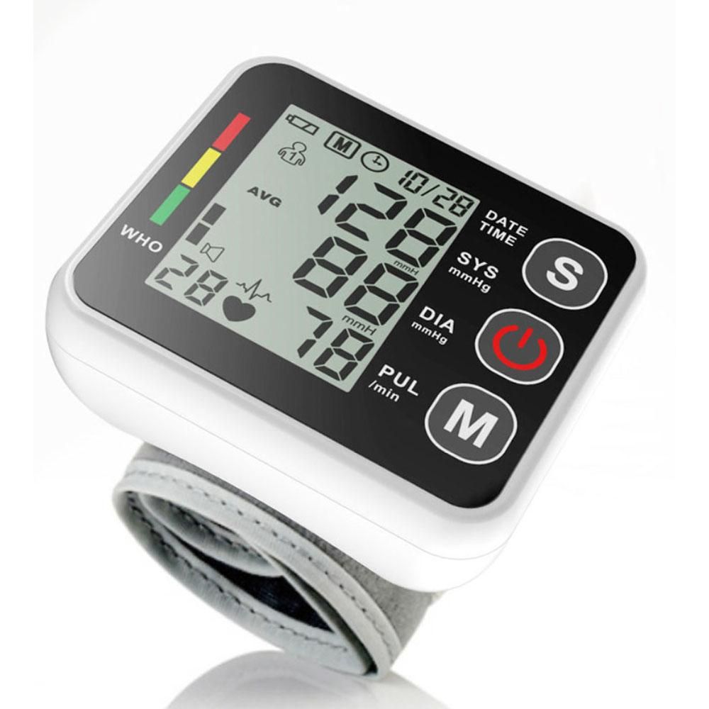 Household Automatic Wrist Digital Electronic Blood-Pressure Meter Portable Sphygmomanometer with English Voice Broadcast Function Powered By 2 AAA Batteries