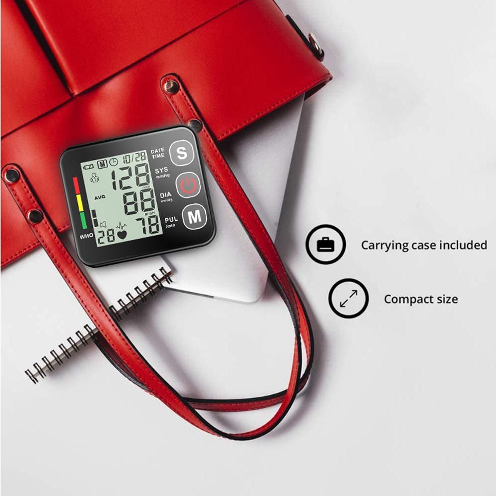 Household Automatic Wrist Digital Electronic Blood-Pressure Meter Portable Sphygmomanometer with English Voice Broadcast Function Powered By 2 AAA Batteries