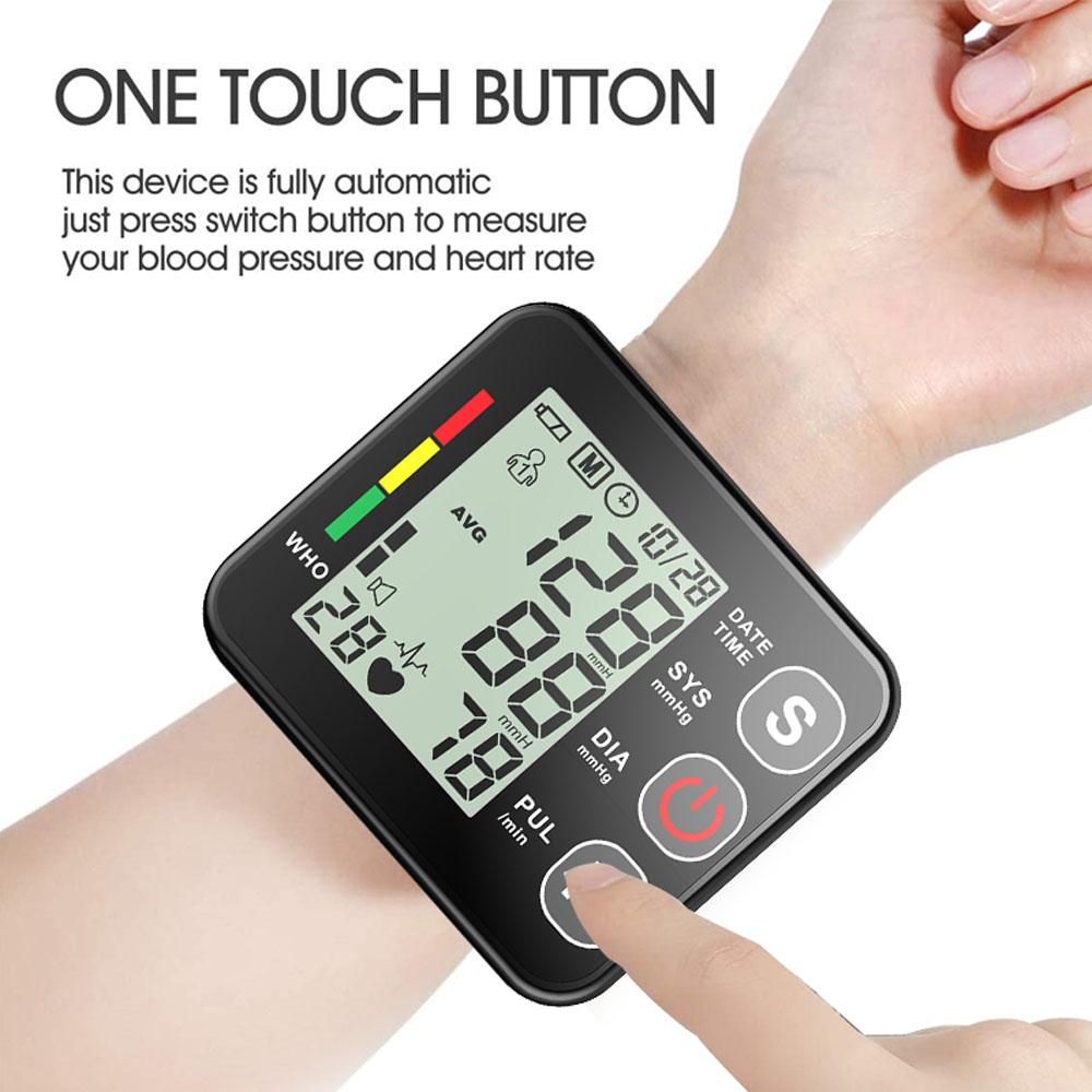 Household Automatic Wrist Digital Electronic Blood-Pressure Meter Portable Sphygmomanometer with English Voice Broadcast Function Powered By 2 AAA Batteries