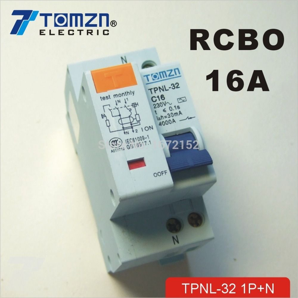 DPNL 1P+N 16A 230V~ 50HZ 60HZ Residual Current Circuit