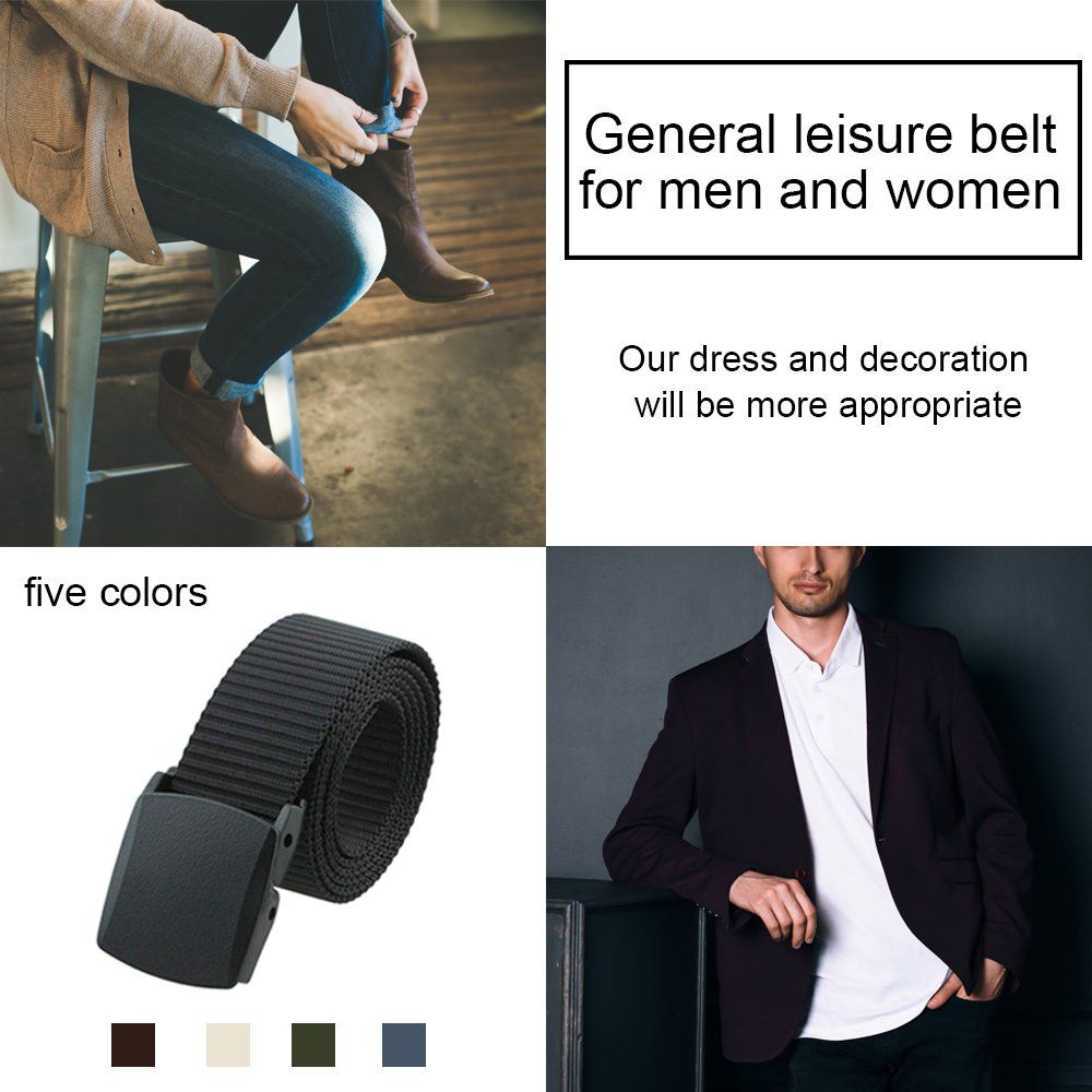 Universal Nylon Plastic Buckle Tactical Waist Belt Men Army Coffee