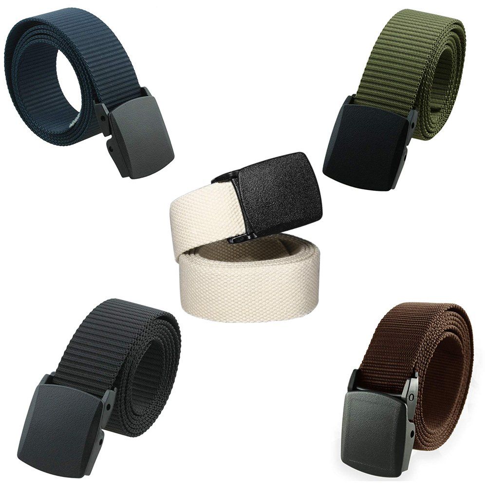 Universal Nylon Plastic Buckle Tactical Waist Belt Men Army Coffee