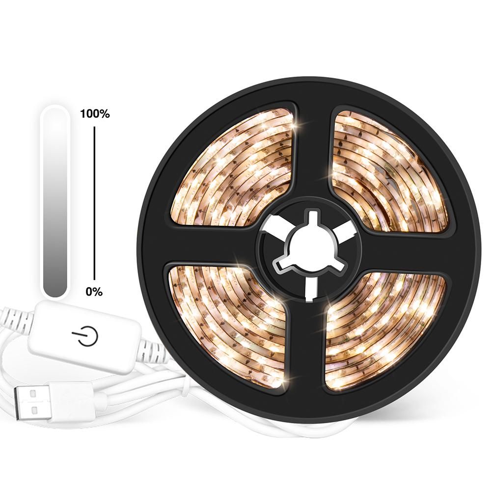 USB Dimmable LEDs Strips Light Touching Control 5m 300LEDs Rope Light for TV Computer Desktop Background Home Kitchen Decorative Lighting