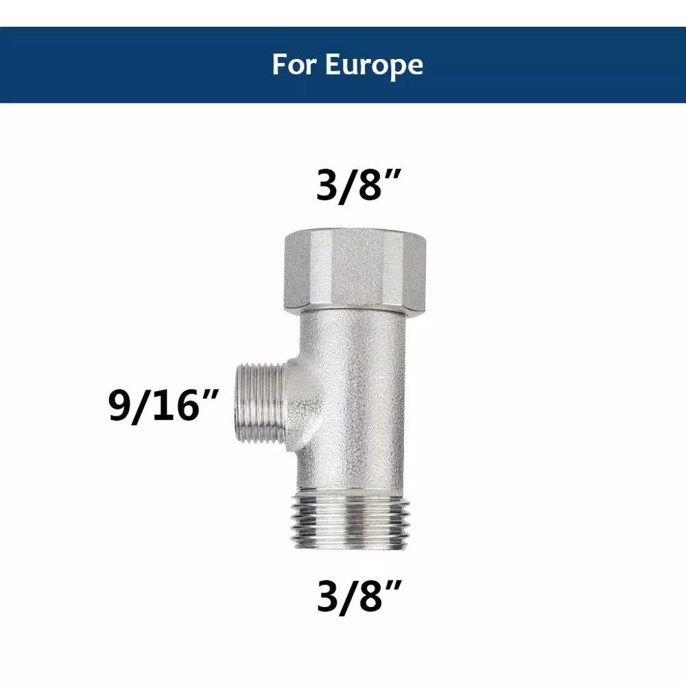 (T-Value 3-8)Metal BrT Valve Adapter Connector For Toilet