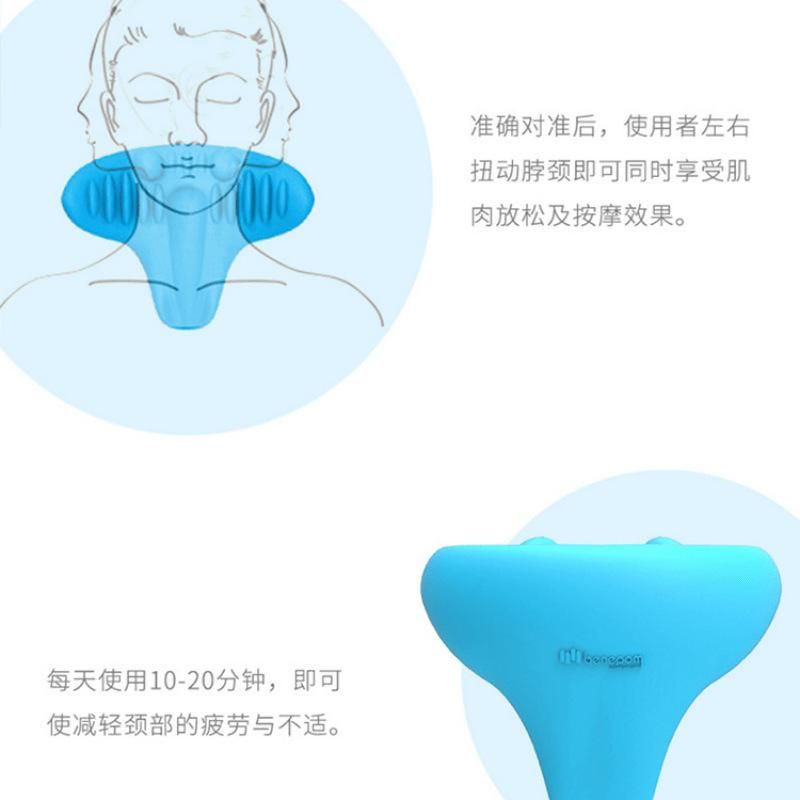 cervical spine massage pillow shoulder back massage traction pillow multifunctional spine neck pillow spine Light blue