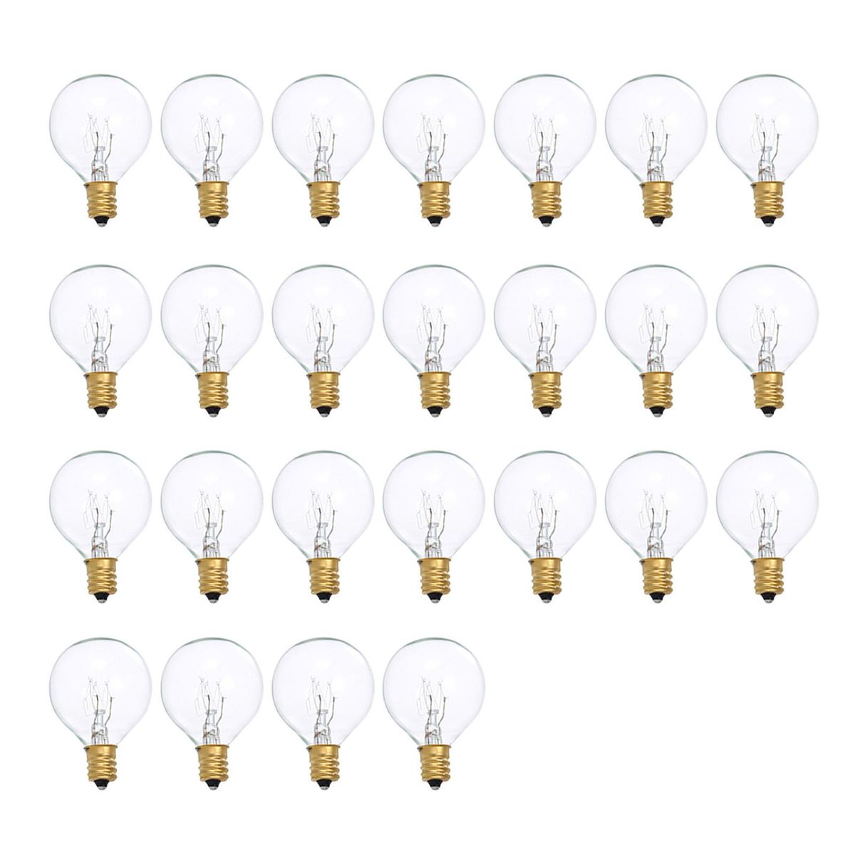 G40 Light Bulbs Replacement G40 Tungsten Bulb Lamp 7W 220-240V Clear Globe Bulb E12 Base Light Bulbs for Indoor Outdoor Patio Decor Home Wedding Party Decoration 25 Pack