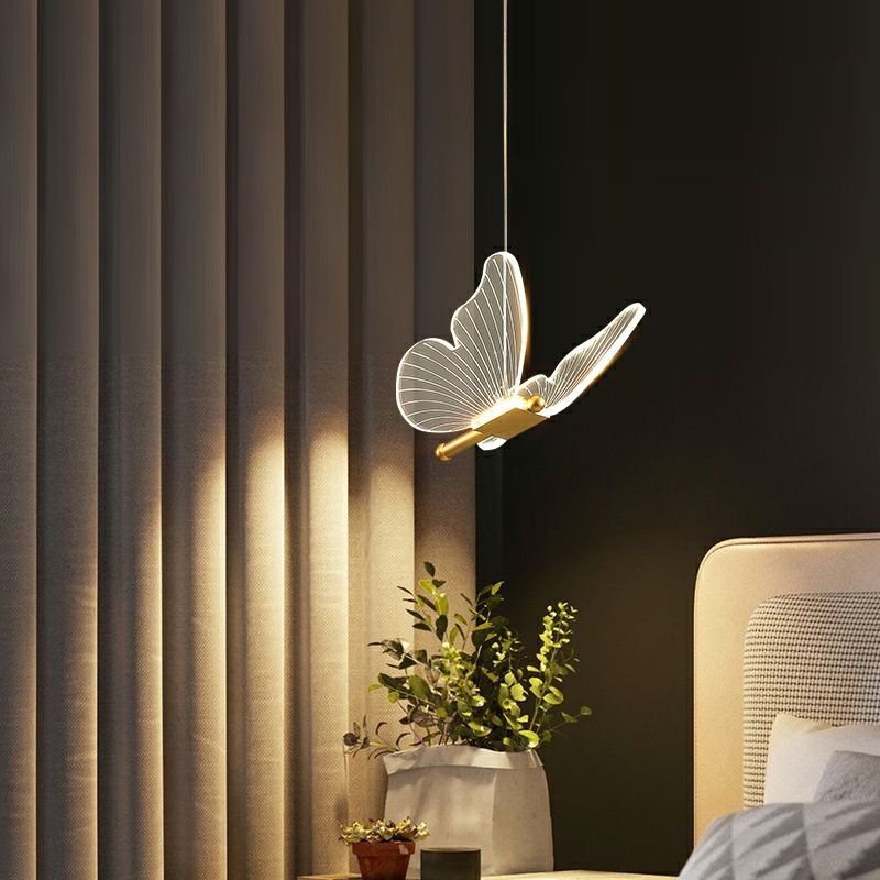 Butterfly Bedside Chandelier Long Line Modern Minimalist
