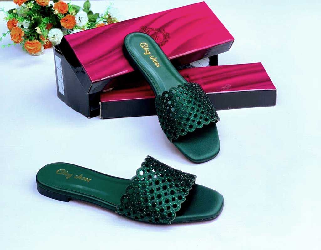 Oleg Quality Ladies Italian Shoes /Dark Green Colour